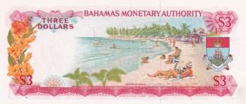 Bahamas, 3 Dollars, 1968, UNC, p28a