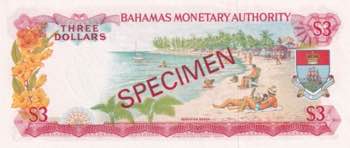 Bahamas, 3 Dollars, 1968, UNC, ... 