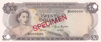 Bahamas, 20 Dollars, 1968, UNC, ... 