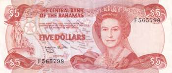 Bahamas, 5 Dollars, 1984, XF, p45b