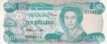 Bahamas, 10 Dollars, 1974, UNC(-), ... 