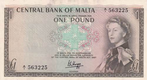 Malta, 1 Pound, AUNC(-), p29