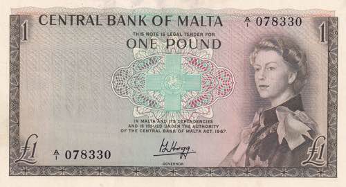 Malta, 1 Pound, 1969, XF, p29a