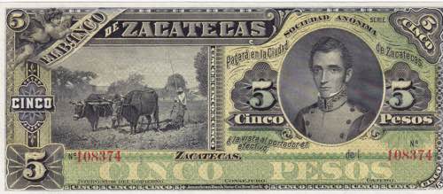 Mexico, 5 Pesos, 1914, UNC, pS475