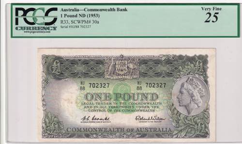 Australia, 1 Pound, 1953, VF, p30a