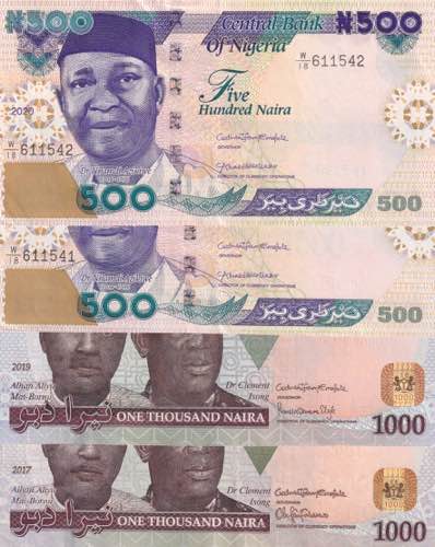 Nigeria, 500-1.000 Naira, ... 