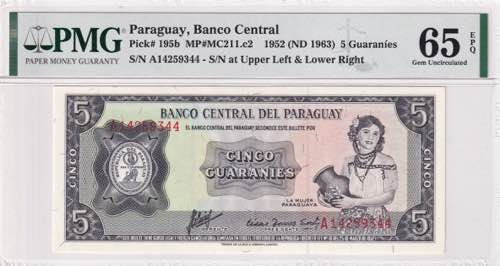 Paraguay, 5 Guaraníes, 1963, UNC, ... 