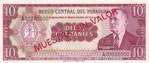 Paraguay, 10 Guaranies, 1952, UNC, ... 