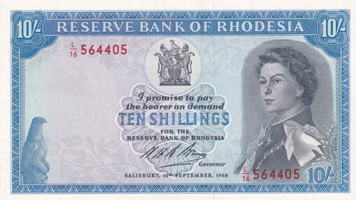 Rhodesia, 10 Shillings, 1968, ... 