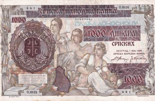 Serbia, 1.000 Dinara on 500 ... 