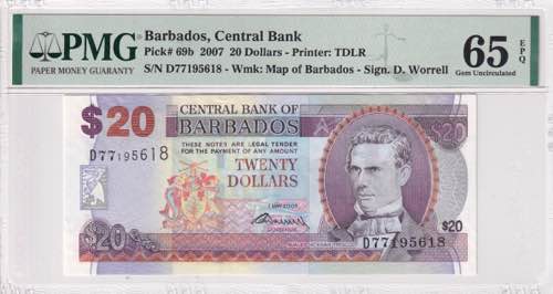 Barbados, 20 Dollars, 2007, UNC, ... 