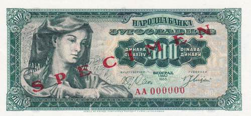 Yugoslavia, 500 Dinara, 1963, UNC, ... 