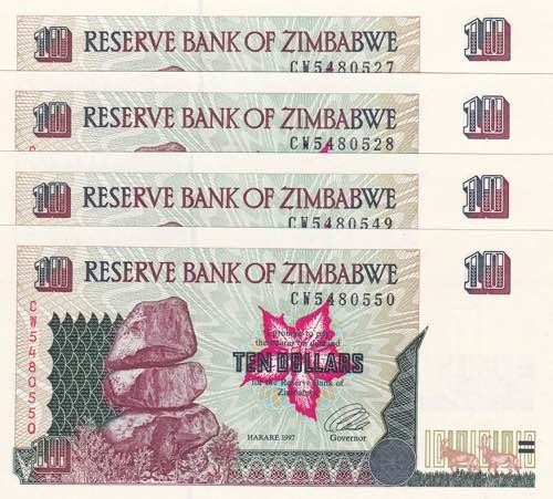 Zimbabwe, 10 Dollars, 1997, UNC, ... 
