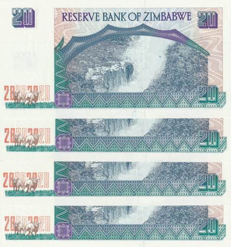 Zimbabwe, 20 Dollars, 1997, p7a, ... 
