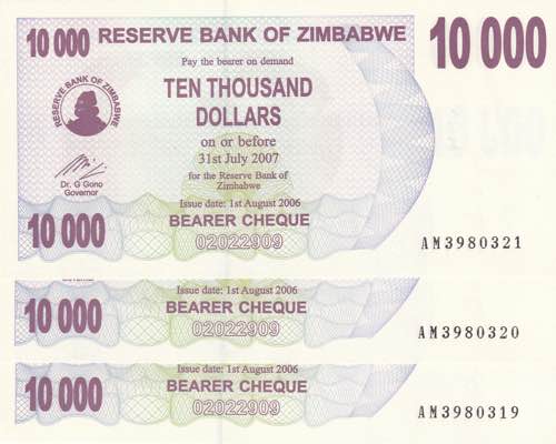 Zimbabwe, 10.000 Dollars, 2006, ... 