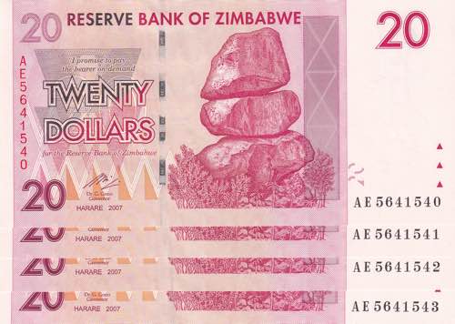 Zimbabwe, 20 Dollars, 2007, UNC, ... 