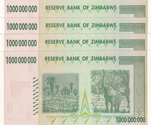 Zimbabwe, 1 Billion Dollars, 2008, ... 