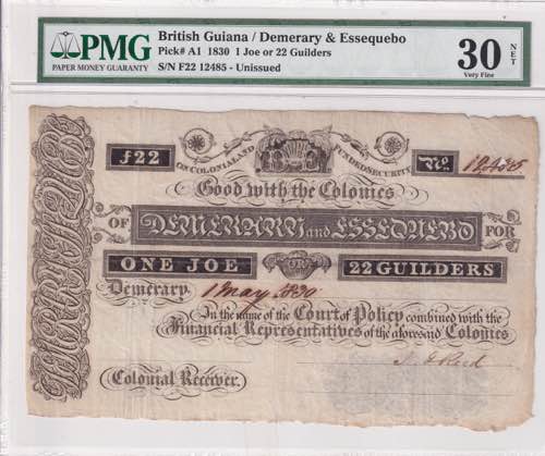 British Guiana, 22 Gulden, 1830, ... 