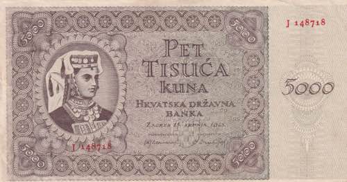 Croatia, 5.000 Kuna, 1943, XF(+), ... 