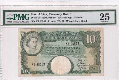 East Africa, 10 Shillings, ... 