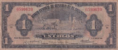 El Salvador, 1 Colón, 1948, FINE, ... 