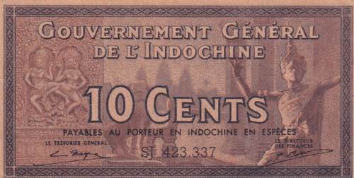French Indo-China, 10 Cents, 1939, ... 