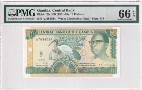 Gambia, 10 Dalasis, 1991/1995, ... 