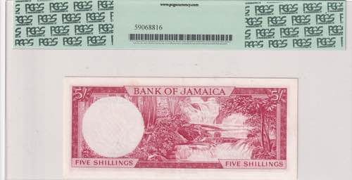 Jamaica, 5 Shilings, 1964, AUNC, ... 