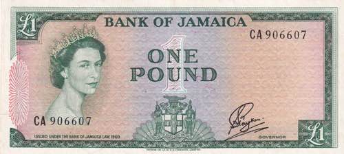 Jamaica, 1 Pound, 1964, XF, p51Ca