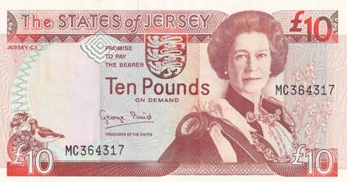 Jersey, 10 Pounds, 1993, AUNC(-), ... 