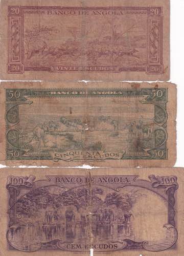 Angola, 20-50-100 Escudos, 1956, ... 
