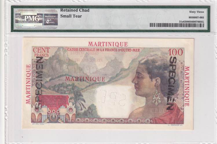 Martinique, 100 Francs, 1947/1949, ... 