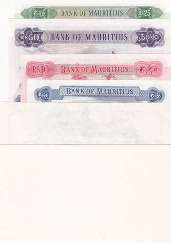 Mauritius, 5-10-25-50 Rupees, ... 
