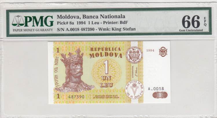 Moldova, 1 Leu, 1994, UNC, p8a