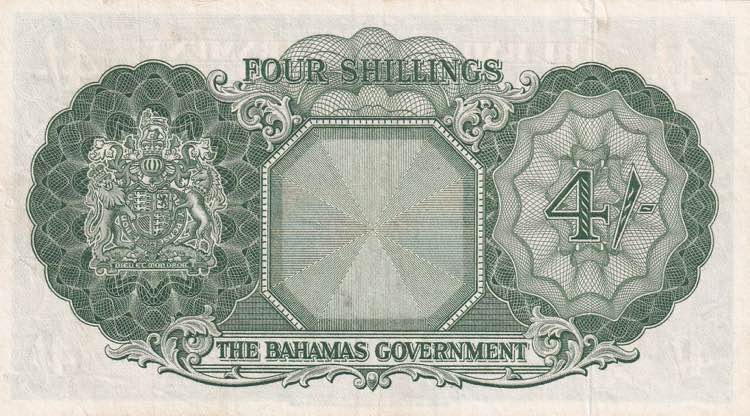 Bahamas, 4 Shillings, 1953, XF(-), ... 