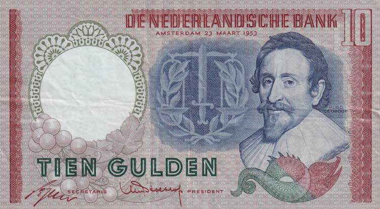 Netherlands, 10 Gulden, 1953, ... 