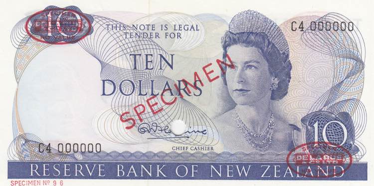 New Zealand, 10 Dollars, 1967, ... 