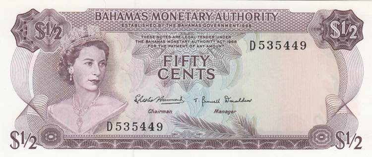 Bahamas, 1/2 Cent, 1968, UNC, p26a