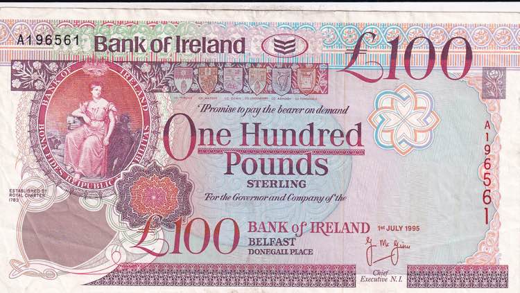 Northern Ireland, 100 Pounds, ... 