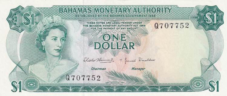 Bahamas, 1 Dollar, 1968, UNC(-), ... 