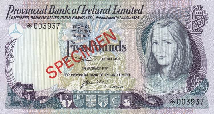 Northern Ireland, 5 Pounds, 1977, ... 