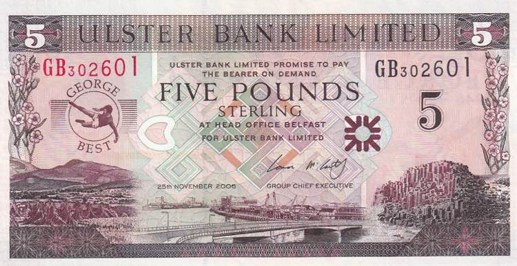 Northern Ireland, 5 Pounds, 2006, ... 