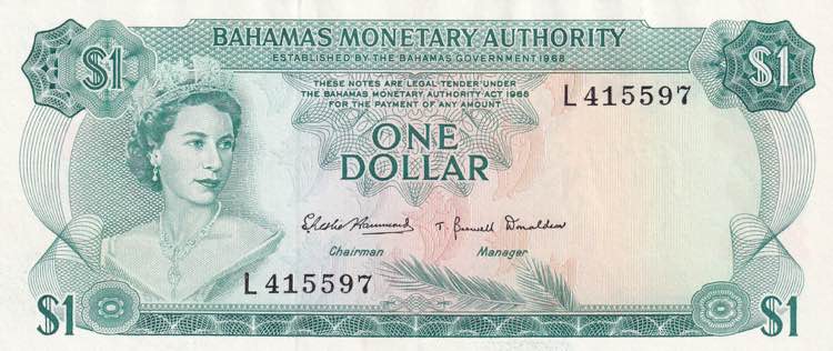 Bahamas, 1 Dollar, 1968, XF(+), ... 