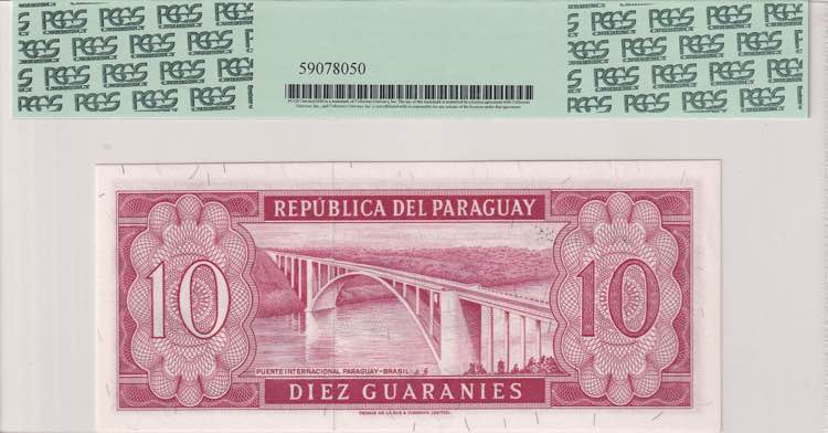 Paraguay, 10 Guaranies, 1963, UNC, ... 
