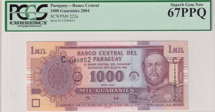 Paraguay, 1.000 Guaranies, 2004, ... 