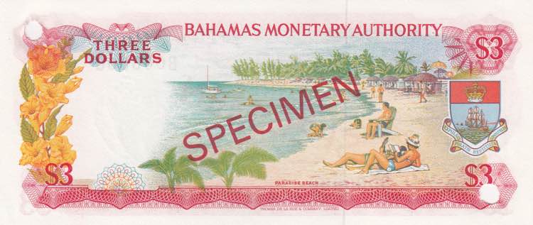 Bahamas, 3 Dollars, 1968, UNC, ... 