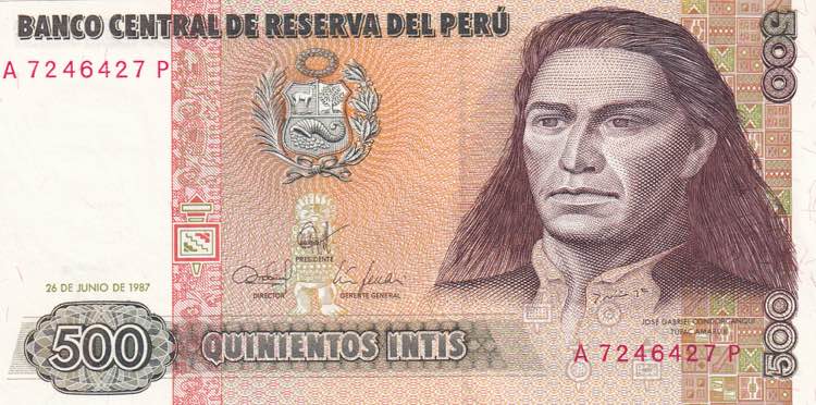 Peru, 500 İntis, 1987, UNC, p134b