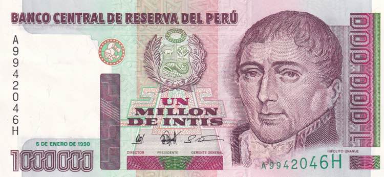 Peru, 1.000.000 Intis, 1990, UNC, ... 