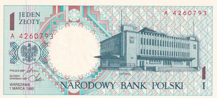 Poland, 1 Zloty, 1990, UNC, p164
