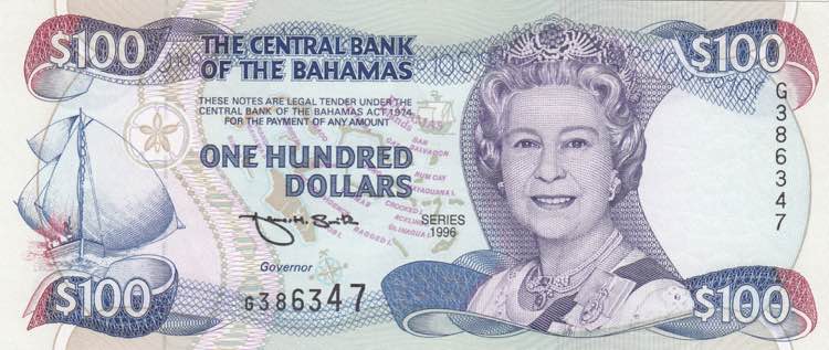 Bahamas, 100 Dollars, 1996, UNC, ... 